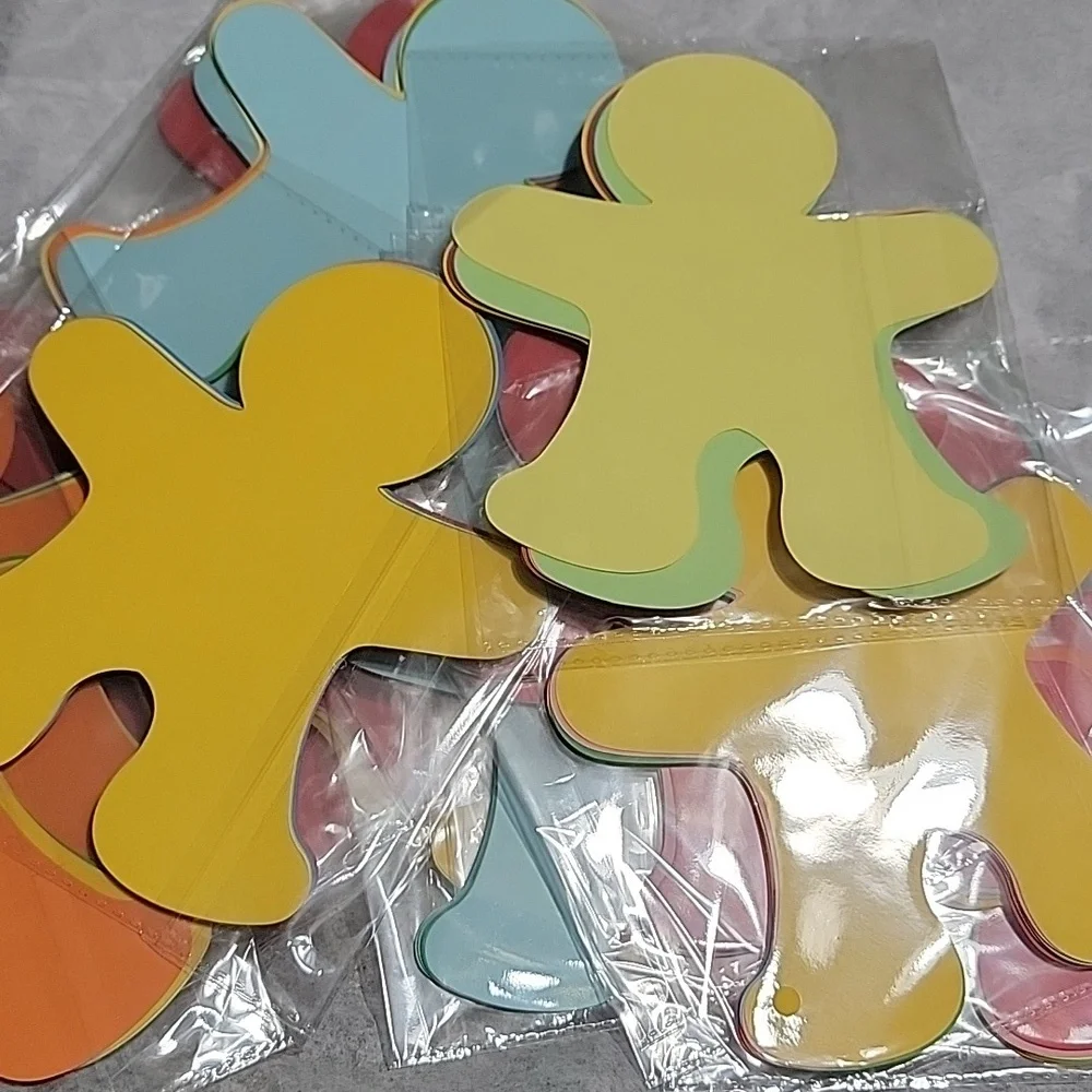Nw 100pcs People Gingerbread Man Paper Decorations Window School Art Index Paper